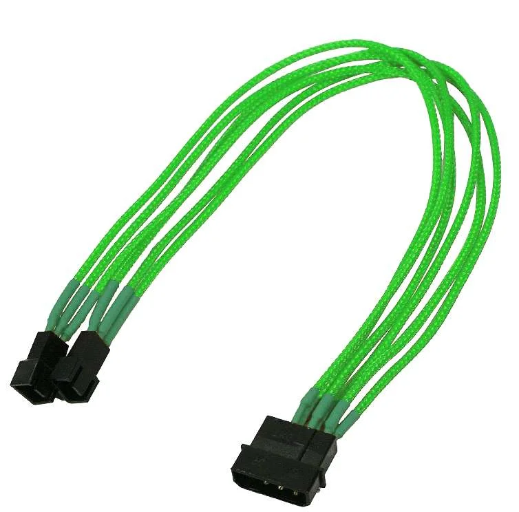 Kabel Nanoxia 4-Pin Auf 2 X 3-Pin, Single, 30 Cm, Neon-Grün
