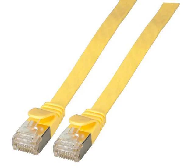 Efb Rj45 Flachpatchkabel U/Ftp, Cat.6a, Pvc, 0,5m, Gelb