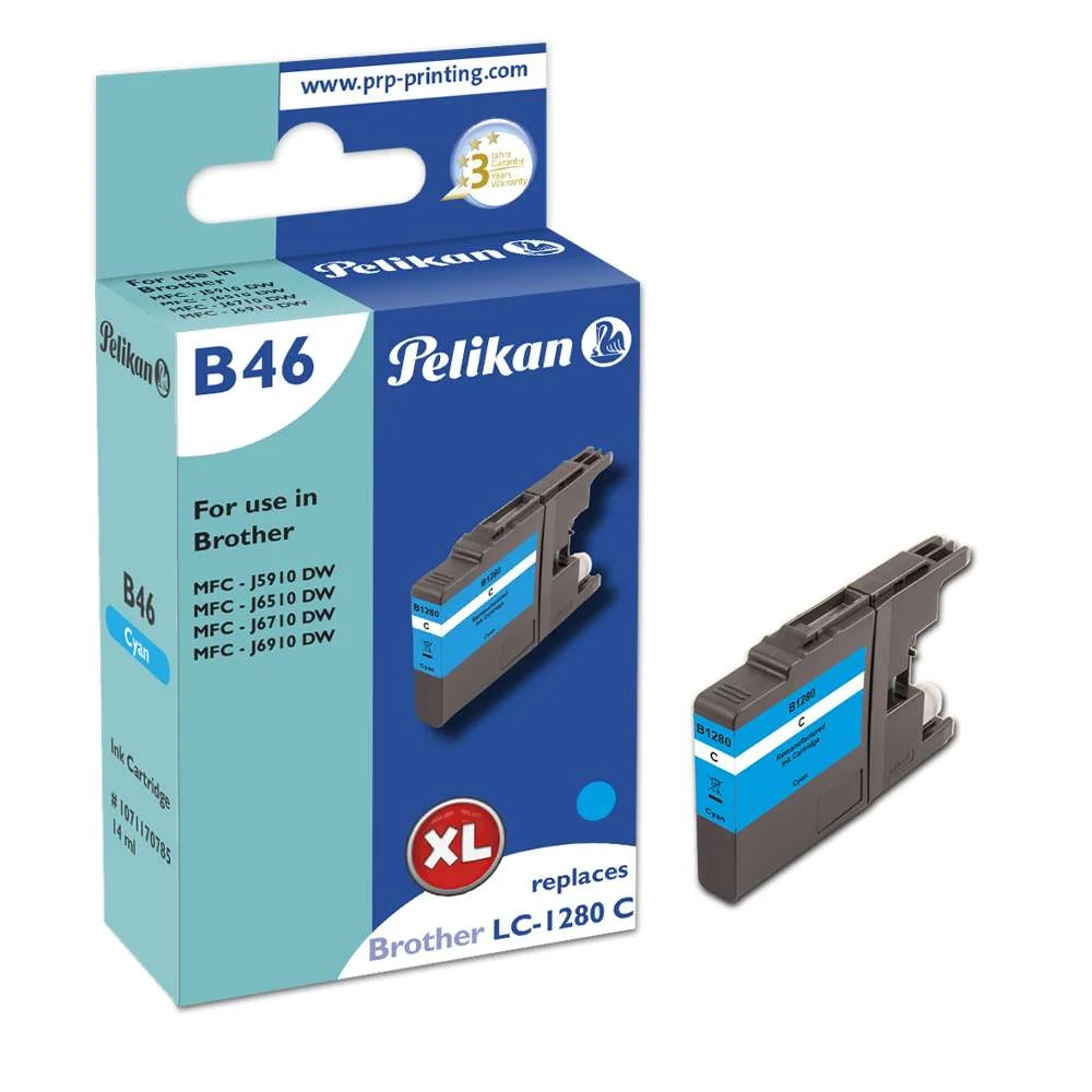Pelikan Patrone Brother B46 Lc1280xl Cy Cyan Remanufactured