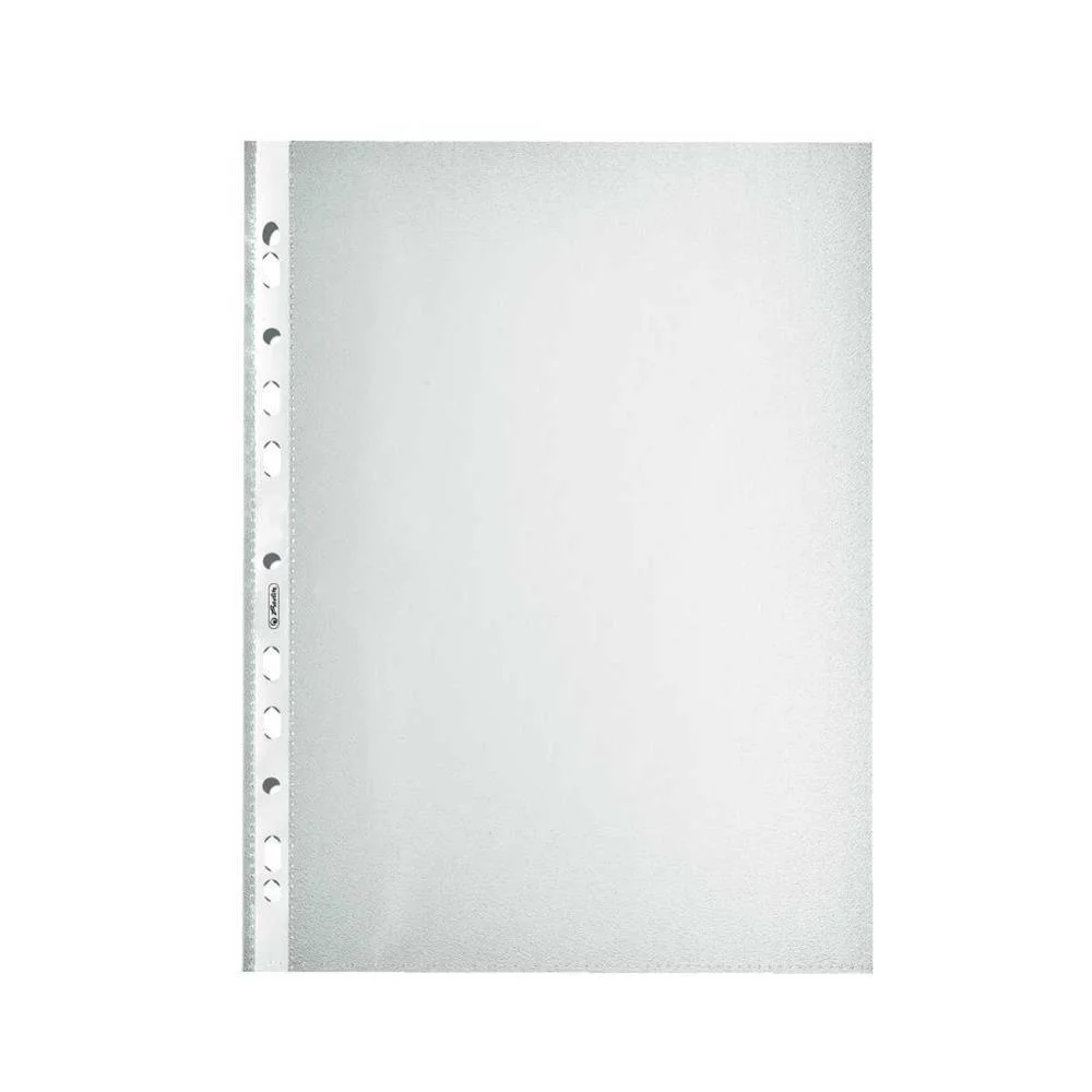 Herlitz Prospekthülle  A4 Genarbt Premium 100er Packung