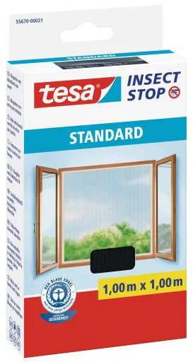 Tesa Fliegengitter Standard Klettband 1x1m Anthrazit