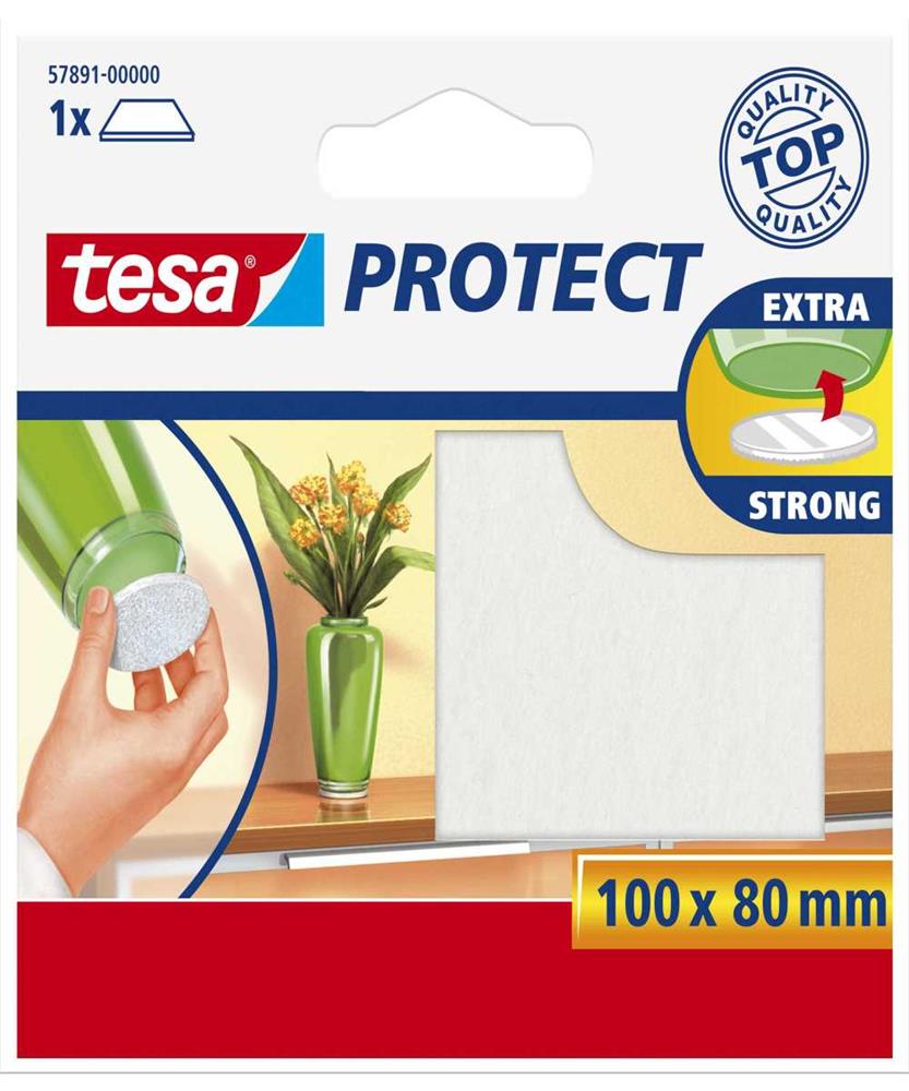 Tesa Protect Filzgleiter Rechteckig 100 X 80mm Weiß