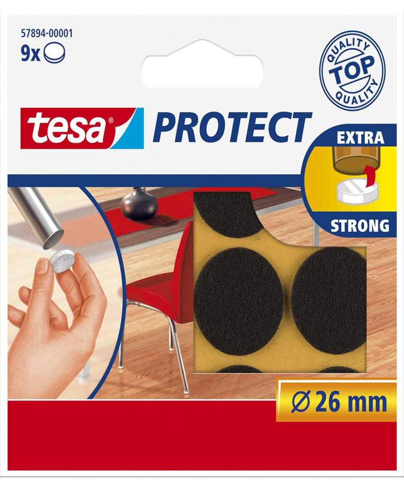 Tesa Protect Filzgleiter Rund 26mm Braun                9st.