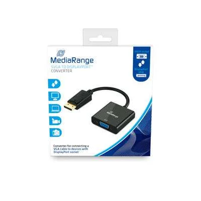 Mediarange Vga Buchse/Dp Stecker 15cm Schwarz