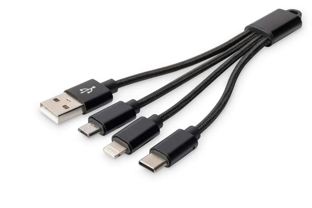 Digitus 3-In-1 Ladekabel Usb a Lightning + Micro Usb + Usb-C
