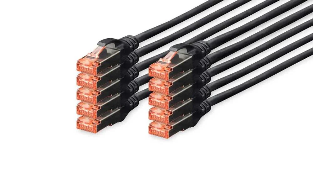DIGITUS DK-1644-020-BL-10 CABO DE REDE PRETO 2 M .