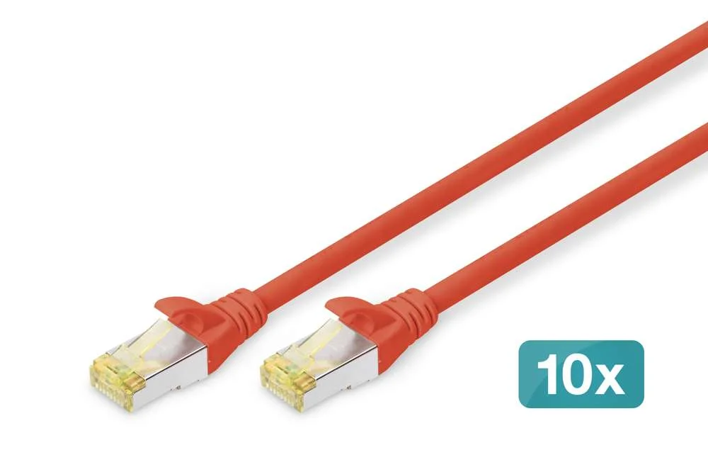 DIGITUS DK-1644-A-010-R-10 CABO DE REDE VERMELHO .