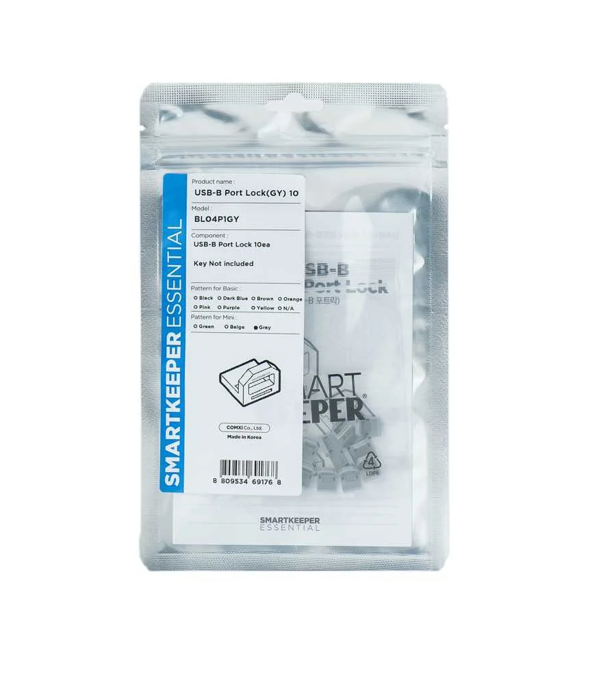 Smartkeeper Mini "Usb-B Port" Blocker Grau         10 Stk.