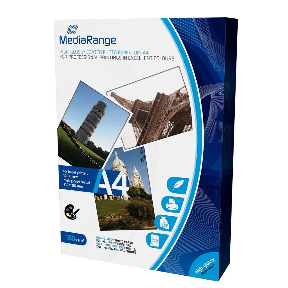 Mediarange Foto Papier Hochglänzend A4 160g 100 Blatt