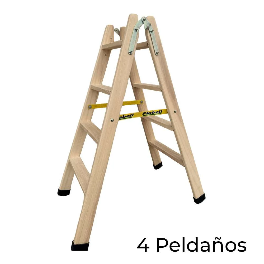 Escadote de Madeira Degraus Largos 114cm Altura B.