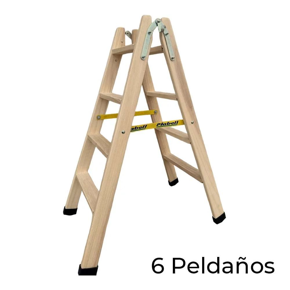 Escadote de Madeira Degraus Largos 164cm Altura B.