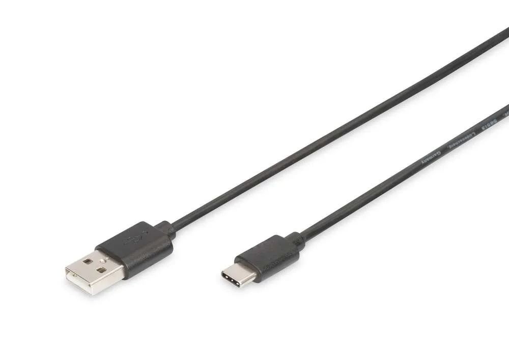 Cabo Usb a para Usb C Digitus Ak-300154-018-S Preto 1,8 M 
