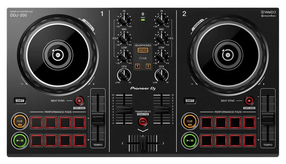 PIONEER DDJ-200 CONTROLADOR DE DJ 2 CANAIS PRETO