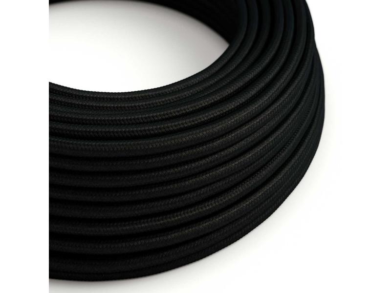 Susp.C/ Fio Textil E27 Liso Mate Preto