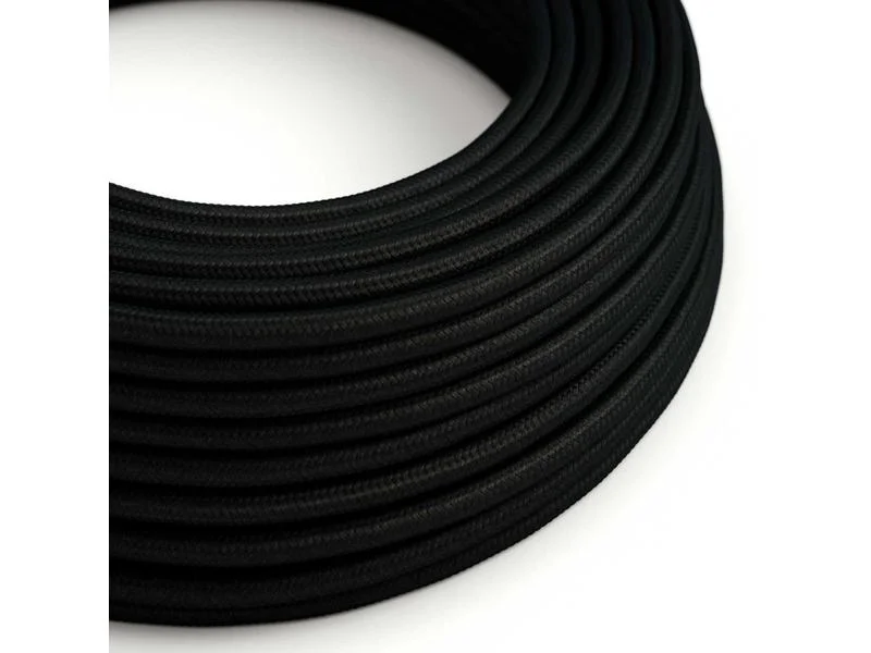 Susp.C/ Fio Textil E27 Liso Mate Preto