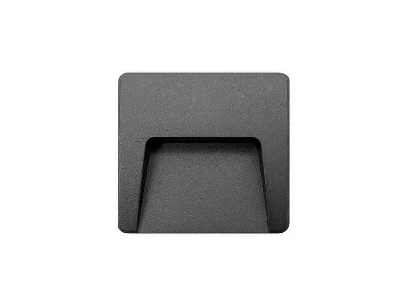 Aplique Led Muro Saliente Preto Quadrado 3w