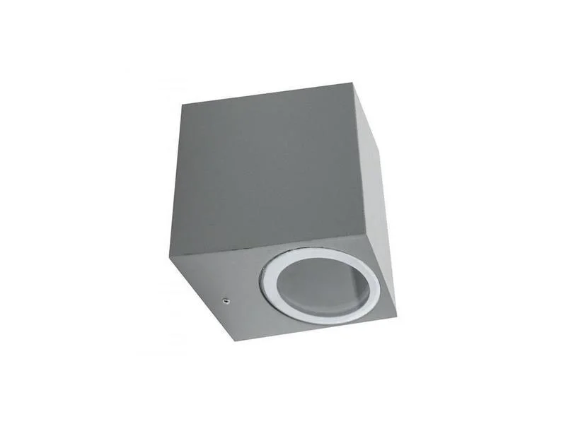 Aplique 1 X Gu10 Quadrado Cinza