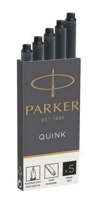 PARKER QUINK INKTPATRONEN ZWART, DOOS MET 5 STUKS.