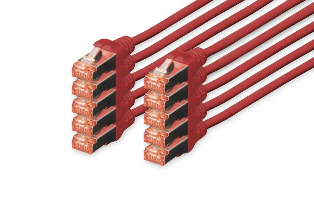 DIGITUS PROFESSIONAL CABO DE REDE VERMELHO 0,5 M .