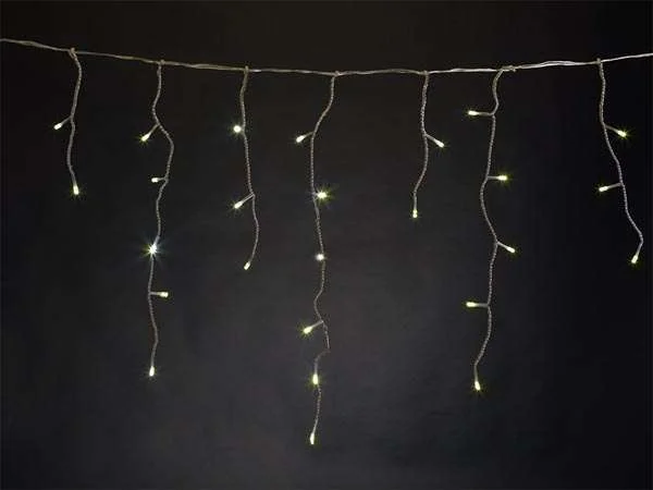 Rana LED  - 2 X 1.3 M - 150 Lâmpadas Branco Quente - Fio Transparente - 24 V