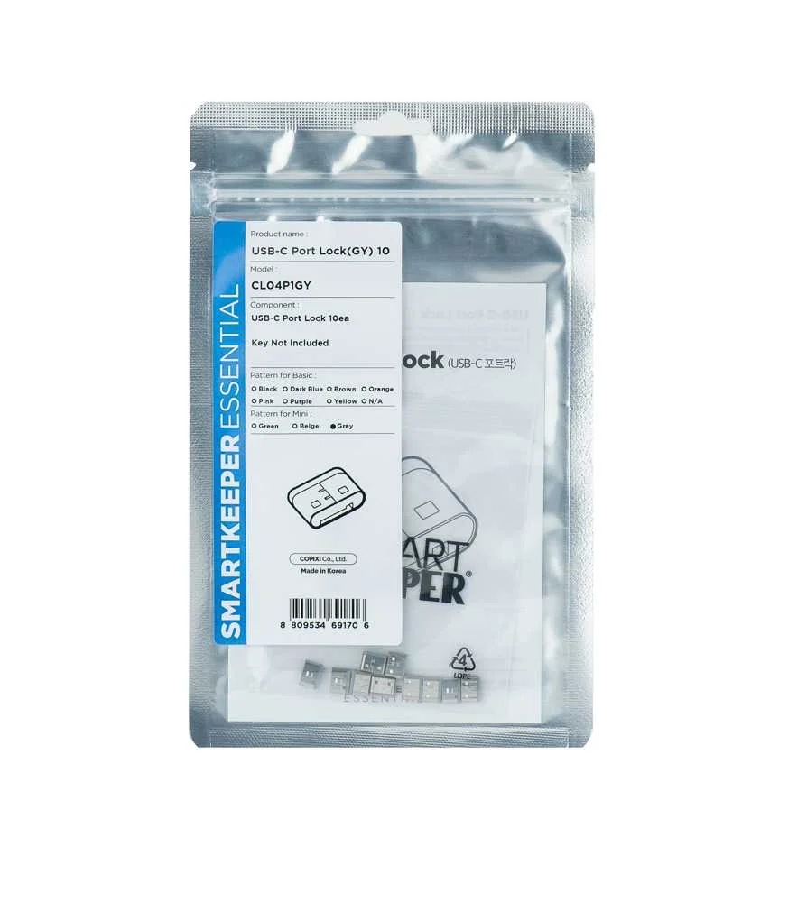Smartkeeper Mini "Usb-C Port" Blocker Grau         10 Stk.