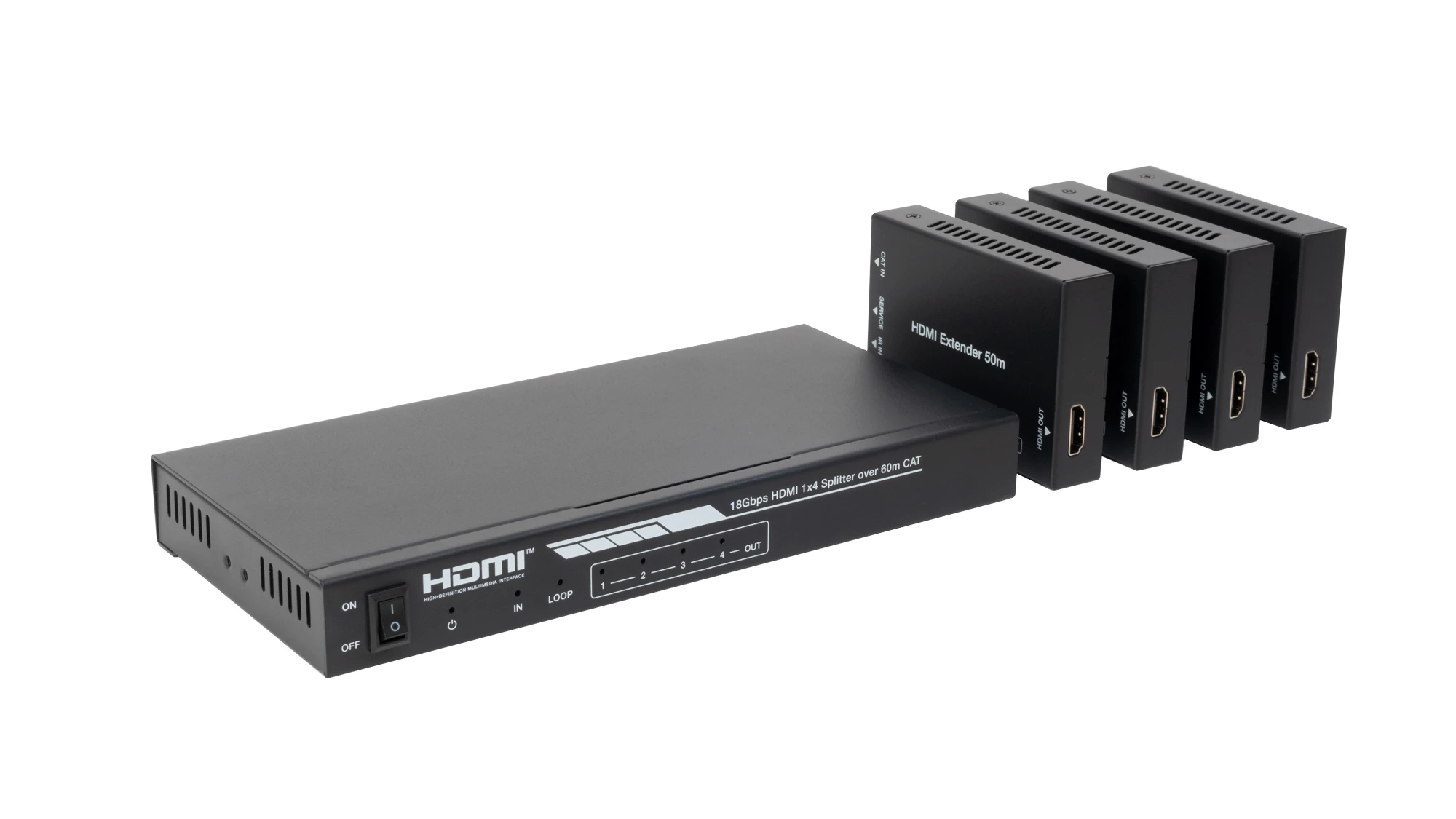 Distribuidor Extensión Hdmi 1 X 4 Por Cable Cat 6.