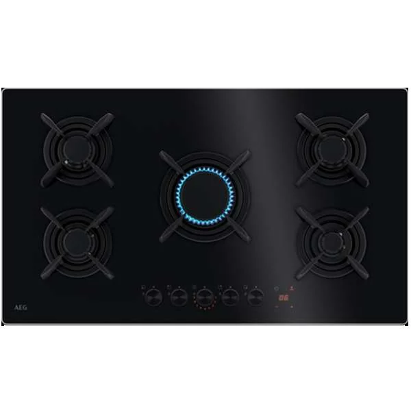 Gas Hob 5 Burners Hkb95453nb 90cm (Black) - Aeg