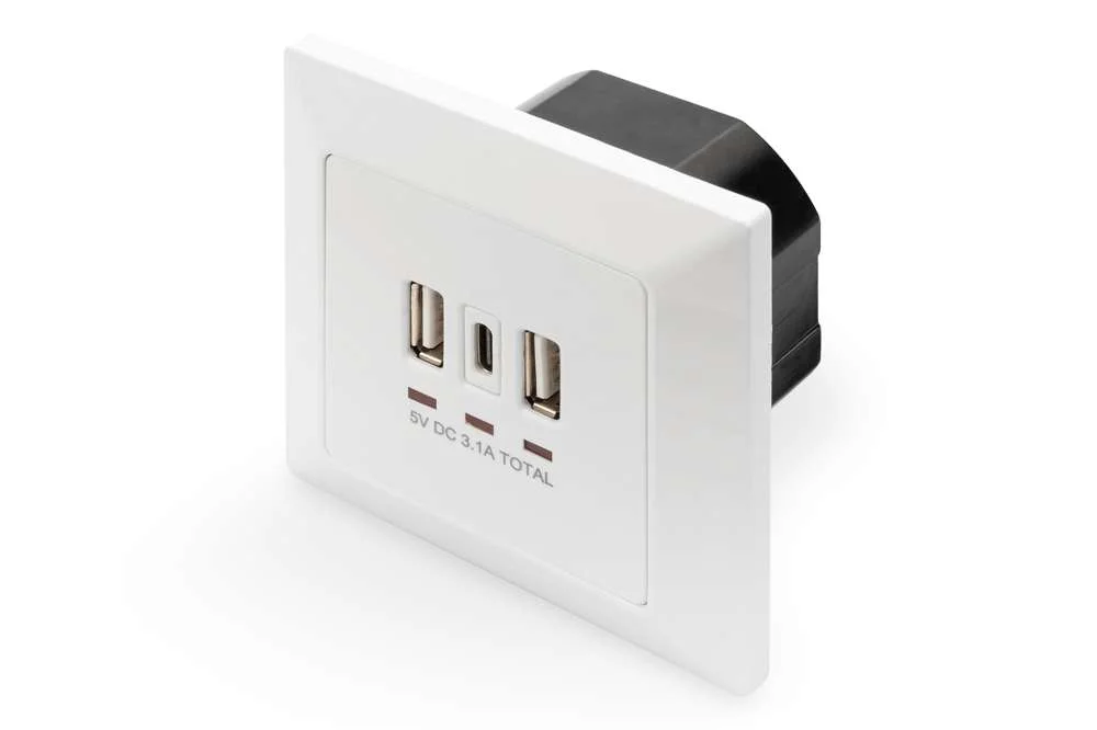 DIGITUS DA-70618 TOMADA 2 X USB A + 1 X USB C BRA.