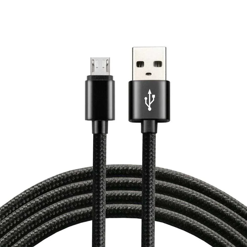 Everactive Cable Micro Usb 1m - Black  Braided  Quick Charge  2 4a - Cbb-1mb