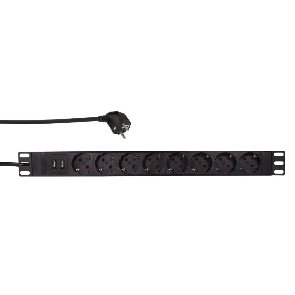Logilink Steckdosenleiste 8-Fach  Cee7/3+2 Usb, Mit Ü-Schutz