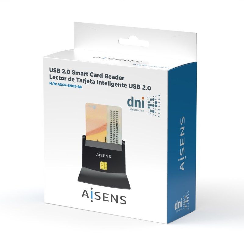 Leitor de Cartões Smart Card Dni Preto - Aisens