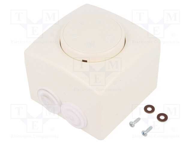 Regulador, Velocidade, 230vac, 460w, 2,5a, 82x82x65mm