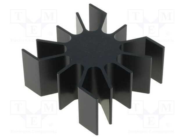 Dissipador de Cal, Led, L: 51,5mm, W: 51mm, : 26mm, H: 25mm, Preta