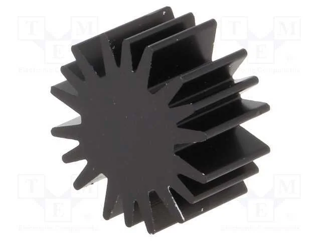 Dissipador de cal, LED, : 20mm, H: 10mm, preta