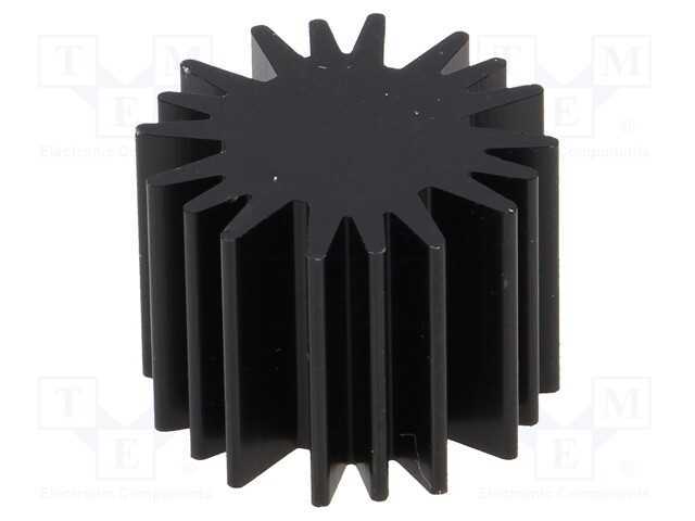 Dissipador de Cal, Led, : 20mm, H: 15mm, 6,3k/W, Preta