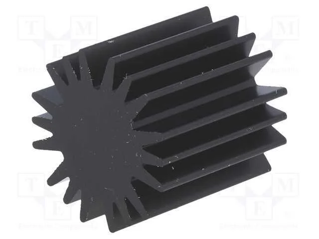 Dissipador de cal, LED, : 20mm, H: 20mm, preta