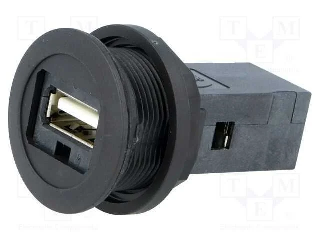Tomada USB, 22mm, har-port, -25÷70C, 22,3mm, IP20.