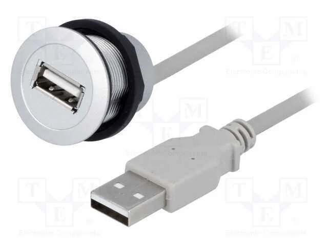 Tomada USB, 22mm, har-port, -25÷70C, 22,3mm, IP20.