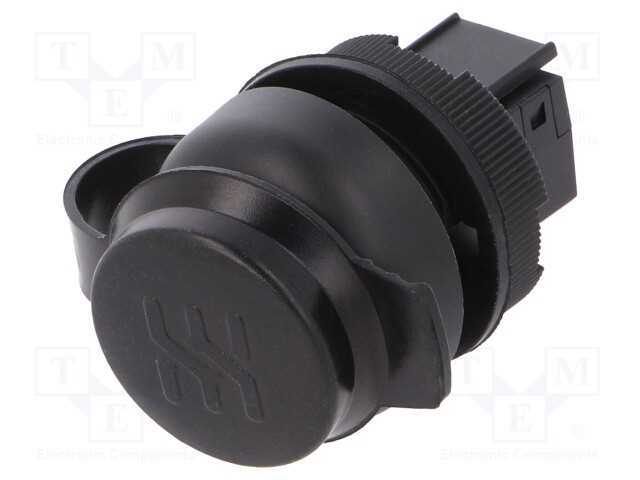 Tomada Usb, 22mm, Frontcom, -40÷70c, 22mm, Ip65, Preta