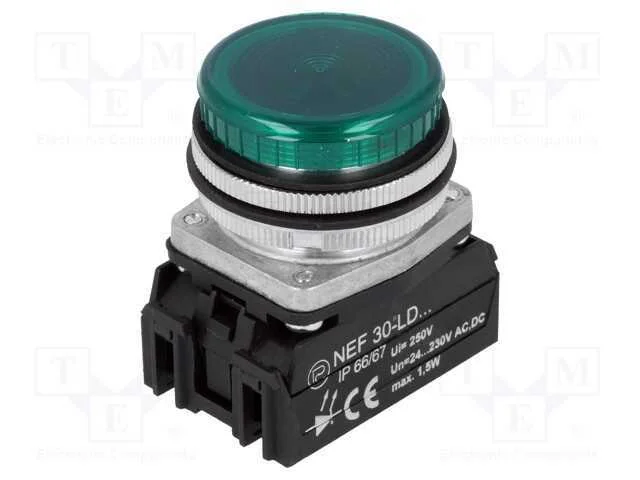 Luz de indicação, 30mm, NEF30, -15÷30C, Ilum: LED.