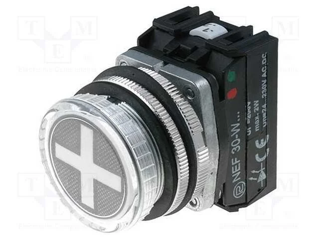 Indicadores de presença, 30mm, IP65, vermelho/ver.