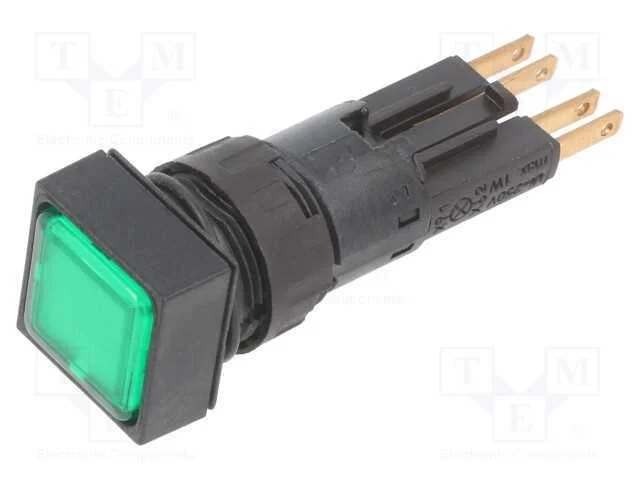 Luz de Indicação, 16mm, Rmq-16, -25÷70c, Ilum: Lâmpada, 24v, Verde