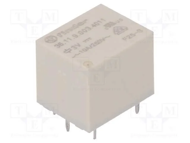 Relé: Eletromagnético, Spdt, Ubobina : 3vdc, 15a, 10a/250vac, Pcb
