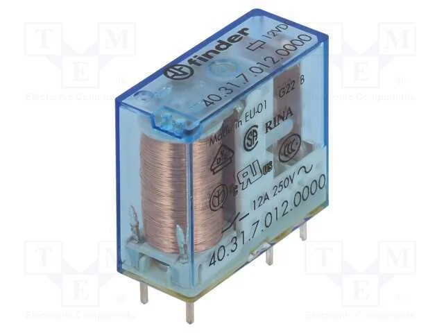 Relé: Eletromagnético, Spdt, Ubobina : 12vdc, Icontactos Max: 20a