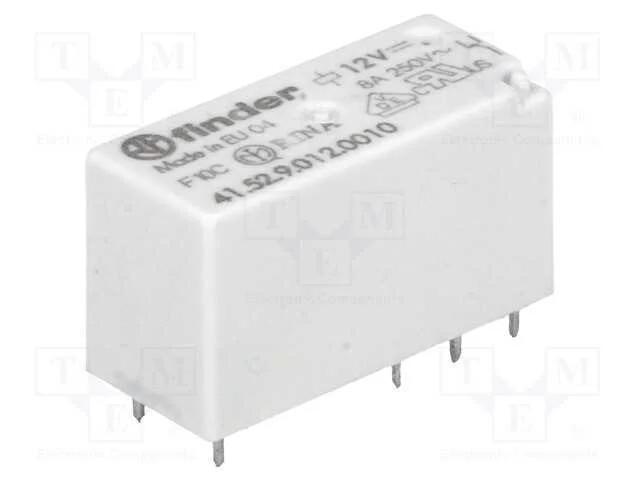 Relé: Eletromagnético, Dpdt, Ubobina : 12vdc, 15a, 8a/250vac, Pcb