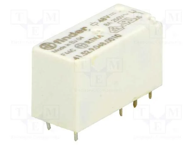 Relé: Eletromagnético, Dpdt, Ubobina : 48vdc, 15a, 8a/250vac, Pcb