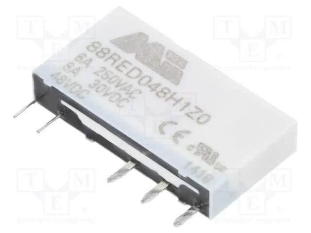 Relé: Eletromagnético, Spdt, Ubobina : 48vdc, 6a, 6a/250vac, 210mw