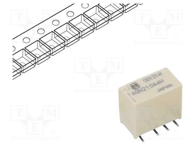 Relé: eletromagnético, DPDT, Ubobina : 4,5VDC, 1A.