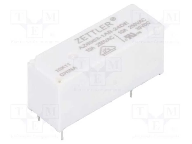 Relé: Eletromagnético, Spst-No, Ubobina : 24vdc, 10a, 10a/250vac