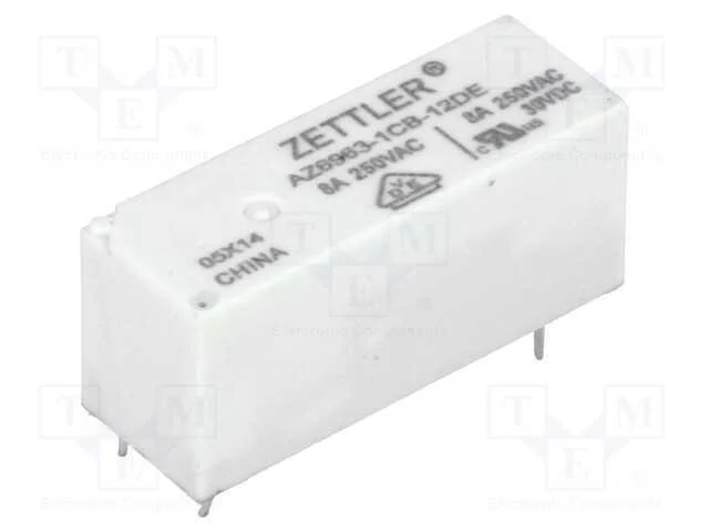 Relé: Eletromagnético, Spdt, Ubobina : 12vdc, 8a, 8a/250vac, Pcb
